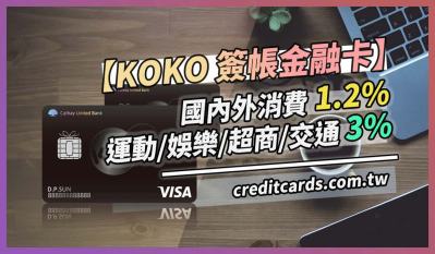2022 KOKO金融卡一般1.2%/娛樂影音運動超商3%現金回饋｜金融卡 現金回饋