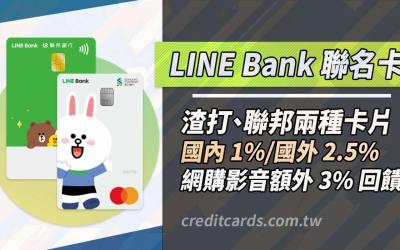 聯邦/渣打LINE Bank聯名卡比較，國外2.5%/網購5.5%/最高3期0利率
