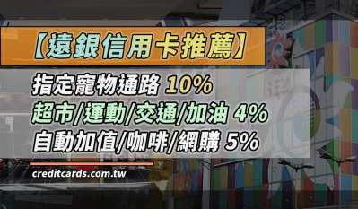 2026遠東商銀信用卡推薦，寵物10%/網購5%/超市量販4%回饋