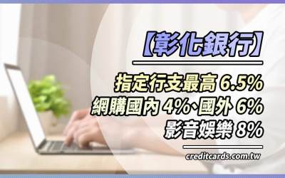 2025彰銀信用卡推薦，影音娛樂8%/電商6%/行支3.5%回饋