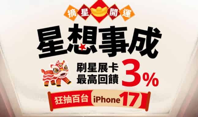 星展卡單月消費滿額,超過 NT$2 萬部分最高享 3% 回饋