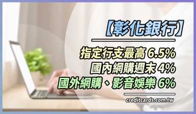 2026彰銀信用卡推薦，影音娛樂電商6%/行支3.5%回饋