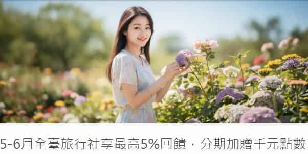 台新信用卡於全台旅行社消費滿額，加贈台新 Point