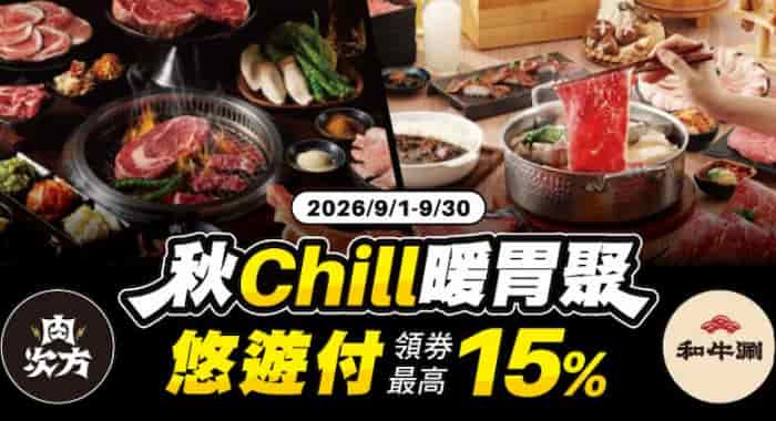 悠遊付於肉次方、和牛涮消費，領券後單筆滿額最高享 15% 回饋